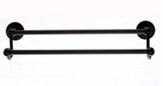 Top Knobs Bathroom Hardware Edwardian Bath 18" Double Towel Rod - Oil Rubbed Bronze-Rope Back Plate - cabinetknobsonline