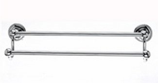 Top Knobs Bathroom Hardware Edwardian Bath 18" Double Towel Rod - Polished Chrome-Rope Back Plate - cabinetknobsonline