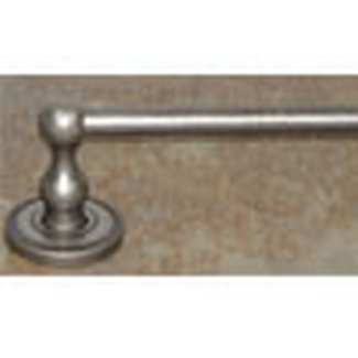 Top Knobs Bathroom Hardware Edwardian 24" Single Towel Rod Antique Pewter-Beaded Back Plate - cabinetknobsonline