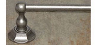 Top Knobs Bathroom Hardware Edwardian 24" Single Towel Rod-Antique Pewter -Hex Back Plate - cabinetknobsonline