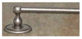 Top Knobs Bathroom Hardware Edwardian Bath 24" Single Towel Rod - Antique Pewter - Oval Back Plate - cabinetknobsonline