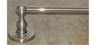 Top Knobs Bathroom Hardware Edwardian 24" Single Towel Rod Brushed Satin Nickel-Beaded Back Plate - cabinetknobsonline