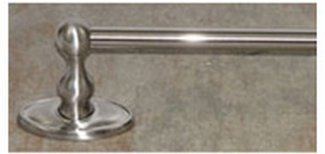 Top Knobs Bathroom Hardware Edwardian Bath 24" Single Towel Rod Brushed Satin Nickel Oval Back Plate - cabinetknobsonline