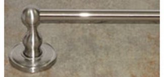 Top Knobs Bathroom Hardware Edwardian 24" Single Towel Rod - Brushed Satin Nickel-Plain Back Plate - cabinetknobsonline