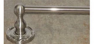 Top Knobs Bathroom Hardware Edwardian 24" Single Towel Rod-Brushed Satin Nickel-Ribbon Back Plate - cabinetknobsonline