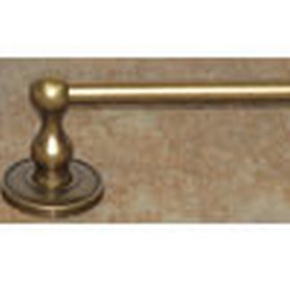 Top Knobs Bathroom Hardware Edwardian 24" Single Towel Rod - German Bronze -Plain Back Plate - cabinetknobsonline