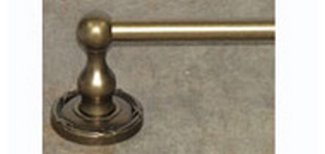 Top Knobs Bathroom Hardware Edwardian Bath 24" Single Towel Rod-German Bronze-Ribbon Back Plate - cabinetknobsonline