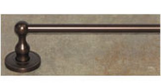 Top Knobs Bathroom Hardware Edwardian 24" Single Towel Rod Oil Rub Bronze-Beaded Back Plate - cabinetknobsonline