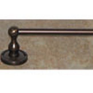 Top Knobs Bathroom Hardware Edwardian Bath 24" Single Towel Rod-Oil Rubbed Bronze-Ribbon Back Plate - cabinetknobsonline