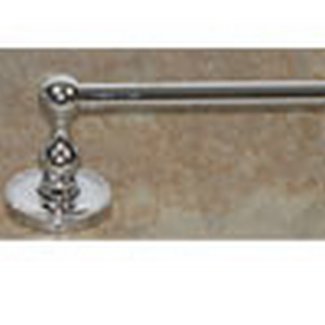 Top Knobs Bathroom Hardware Edwardian 24" Single Towel Rod Polished Chrome-Beaded Back Plate - cabinetknobsonline