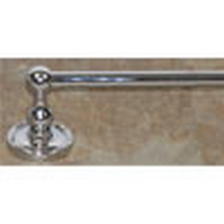 Top Knobs Bathroom Hardware Edwardian Bath 24" Single Towel Rod-Polished Chrome-Ribbon Back Plate - cabinetknobsonline