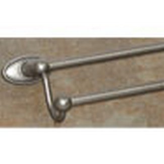 Top Knobs Bathroom Hardware Edwardian 24" Double Towel Rod Antique Pewter Oval Back Plate - cabinetknobsonline