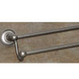 Top Knobs Bathroom Hardware Edwardian 24" Double Towel Rod-Antique Pewter-Plain Back Plate - cabinetknobsonline