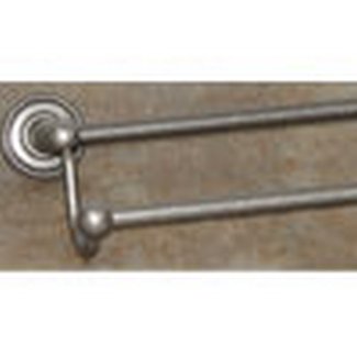 Top Knobs Bathroom Hardware Edwardian Bath 24" Double Towel Rod- Antique Pewter -Rope Back Plate - cabinetknobsonline