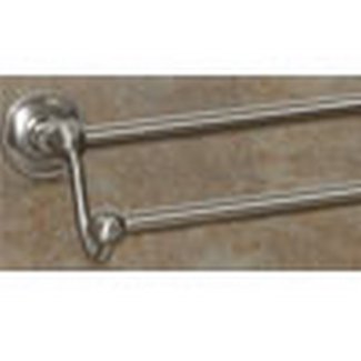 Top Knobs Bathroom Hardware Edwardian 24" Double Towel Rod Brushed Satin Nickel-Beaded Back Plate - cabinetknobsonline