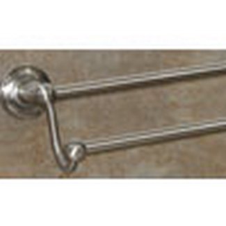 Top Knobs Bathroom Hardware Edwardian 24" Double Towel Rod-Brushed Satin Nickel-Plain Back Plate - cabinetknobsonline