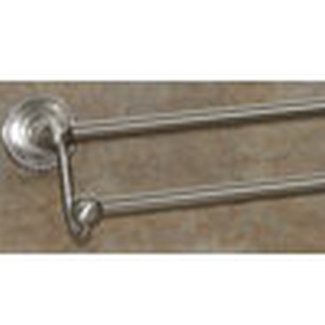 Top Knobs Bathroom Hardware Edwardian Bath 24" Double Towel Rod-Brushed Satin Nickel-Rope Back Plate - cabinetknobsonline