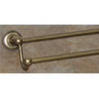 Top Knobs Bathroom Hardware Edwardian 24" Double Towel Rod German Bronze-Beaded Back Plate - cabinetknobsonline