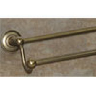 Top Knobs Bathroom Hardware Edwardian 24" Double Towel Rod-German Bronze-Plain Back Plate - cabinetknobsonline