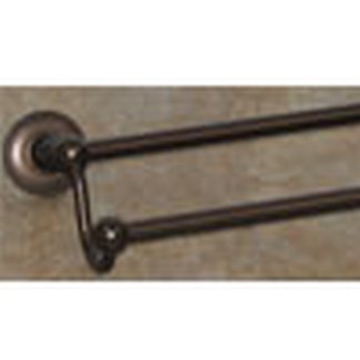 Top Knobs Bathroom Hardware Edwardian 24" Double Towel Rod Oil Rubbed Bronze-Beaded Back Plate - cabinetknobsonline