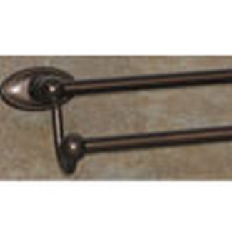 Top Knobs Bathroom Hardware Edwardian 24" Double Towel Rod Oil Rubbed Bronze Oval Back Plate - cabinetknobsonline