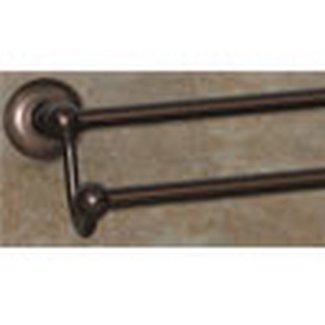 Top Knobs Bathroom Hardware Edwardian 24" Double Towel Rod-Oil Rubbed Bronze-Plain Back Plate - cabinetknobsonline