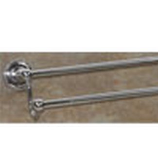 Top Knobs Bathroom Hardware Edwardian 24" Double Towel Rod Polished Chrome-Beaded Back Plate - cabinetknobsonline