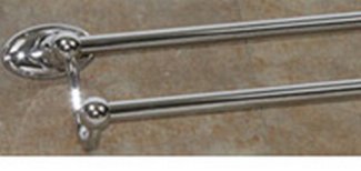 Top Knobs Bathroom Hardware Edwardian 24" Double Towel Rod Polished Chrome Oval Back Plate - cabinetknobsonline