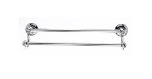 Top Knobs Bathroom Hardware Edwardian 24" Double Towel Rod-Polished Chrome-Plain Back Plate - cabinetknobsonline