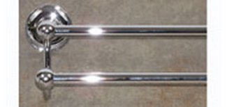 Top Knobs Bathroom Hardware Edwardian 24" Single Towel Rod-Polished Chrome-Plain Back Plate - cabinetknobsonline