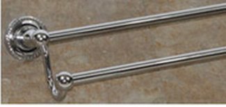 Top Knobs Bathroom Hardware Edwardian Bath 24" Double Towel Rod-Polished Chrome-Rope Back Plate - cabinetknobsonline