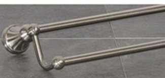 Top Knobs Bathroom Hardware Hudson 18" Double Towel Rod  Brushed Satin Nickel - cabinetknobsonline