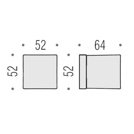 Colombo Design Door Knob Square Collection- LC15R (PHOTO LEFT) SQUARE BACKPLATE (SINGLE DUMMY) - cabinetknobsonline