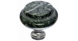 Top Knobs Cabinet Hardware Chateau Collection Green Marble 1 3-8" with Chrome base - cabinetknobsonline