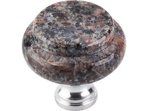 Top Knobs Cabinet Hardware Chateau Collection Dakota Mahogany Granite 1 3-8" with Chrome base - cabinetknobsonline