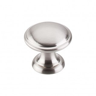 Top Knobs Cabinet Hardware Stratton Bath Collection Rounded Knob 1 1-4" - Brushed Satin Nickel - cabinetknobsonline