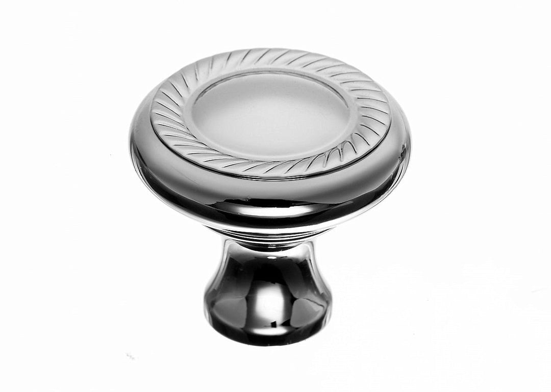 Top Knobs Cabinet Hardware Stratton Bath Collection Swirl Cut Knob 1 3-16" - Polished Nickel - cabinetknobsonline