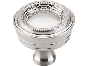 Top Knobs Cabinet Hardware Tuscany Bath Collection Beaded Knob 1 5-16" - Brushed Satin Nickel - cabinetknobsonline