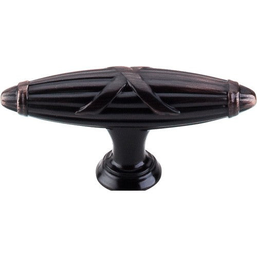 Top Knobs Cabinet Hardware Edwardian Collection Ribbon & Reed T-Pull 2 3-4" - Tuscan Bronze - cabinetknobsonline