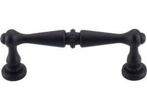 Top Knobs Cabinet Hardware Edwardian Collection Pull 3" (c-c) - Flat Black - cabinetknobsonline