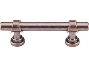 Top Knobs Cabinet Hardware Dakota Collection Bit Pull 3" (c-c) - Antique Copper - cabinetknobsonline