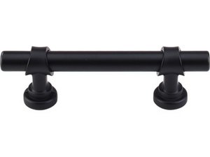 Top Knobs Cabinet Hardware Dakota Collection Bit Pull 3" (c-c) - Flat Black - cabinetknobsonline