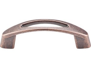 Top Knobs Cabinet Hardware Nouveau Collection Verona Pull 3" (c-c) - Antique Copper - cabinetknobsonline