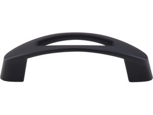 Top Knobs Cabinet Hardware Nouveau Collection Verona Pull 3" (c-c) - Flat Black - cabinetknobsonline