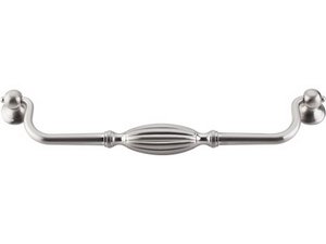 Top Knobs Cabinet Hardware Tuscany Collection Large Drop Pull 8 13-16" (c-c)-Brushed Satin Nickel - cabinetknobsonline