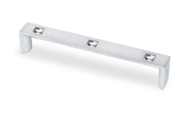 TOPEX DECORATIVE CABINET HARDWARE RECTANGULAR PULL WITH 3 CRYSTALS - cabinetknobsonline