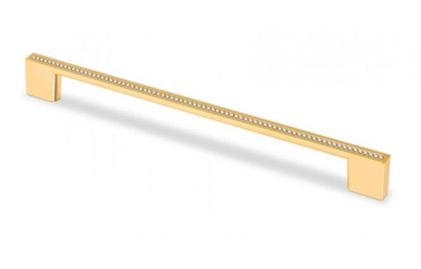 TOPEX DECORATIVE CABINET HARDWARE RECTANGULAR PULL GOLD SWAROVSKI CRYSTALS - cabinetknobsonline