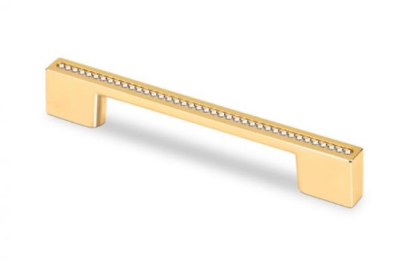 TOPEX DECORATIVE CABINET HARDWARE RECTANGULAR PULL GOLD SWAROVSKI CRYSTALS - cabinetknobsonline