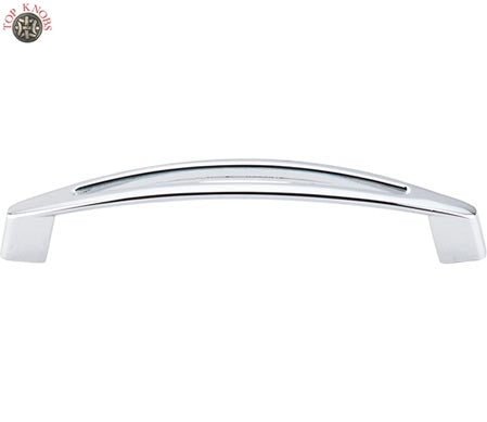 Top Knobs Cabinet Hardware Nouveau Collection Verona Pull 5 1-16" (c-c) - Polished Chrome - cabinetknobsonline
