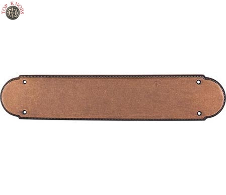 Top Knobs Cabinet Hardware Appliance Pull Beaded Push Plate - Old English Copper - cabinetknobsonline